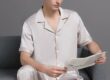 Summer high-end casual men’s silk pajama set