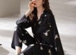 Spring and autumn women’s long-sleeve satin pajama set