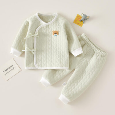 Soft cotton long-sleeve baby and toddler pajama set