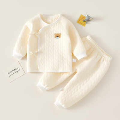 Soft cotton long-sleeve baby and toddler pajama set
