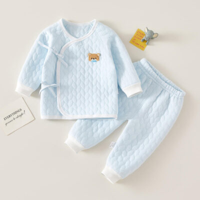 Soft cotton long-sleeve baby and toddler pajama set