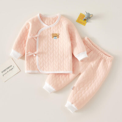 Soft cotton long-sleeve baby and toddler pajama set