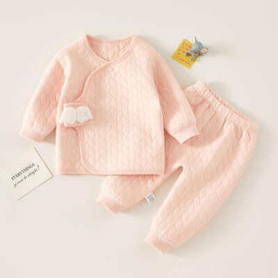 Soft cotton long-sleeve baby and toddler pajama set
