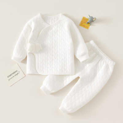 Soft cotton long-sleeve baby and toddler pajama set