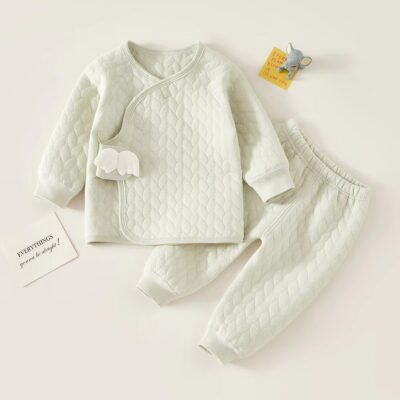 Soft cotton long-sleeve baby and toddler pajama set