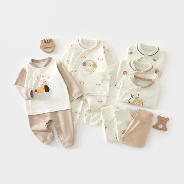 Spring Autumn Cotton Pajamas for Baby & Toddler (2) Soft breathable cotton baby toddler pajamas set