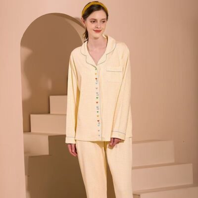 Sweet cute loose-fit cotton pajamas for women spring autumn