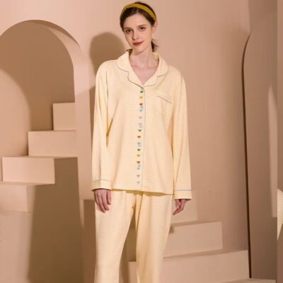 Sweet cute loose-fit cotton pajamas for women spring autumn