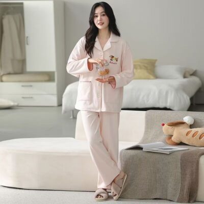 Autumn winter warm women’s cotton pajama set