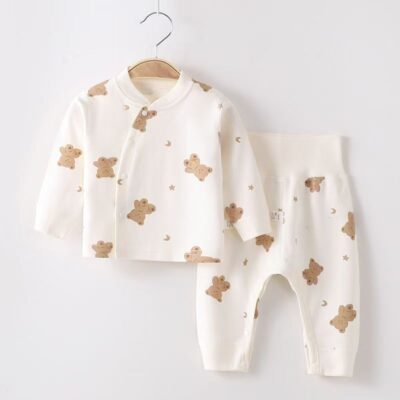 Cotton high waist spring autumn baby toddler pajamas