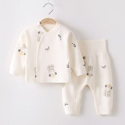 Cotton high waist spring autumn baby toddler pajamas