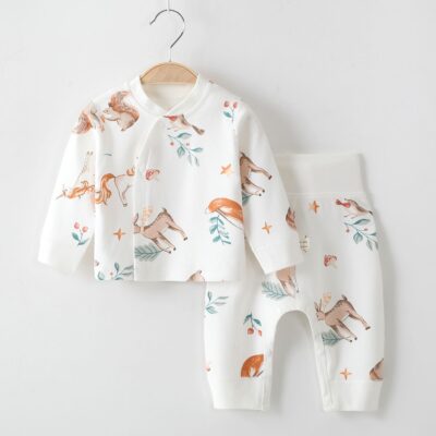 Cotton high waist spring autumn baby toddler pajamas