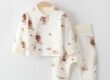 Cotton high waist spring autumn baby toddler pajamas