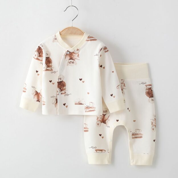 Cotton high waist spring autumn baby toddler pajamas