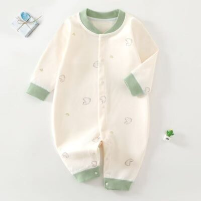 All season cotton long sleeve one-piece baby toddler pajamas