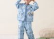 Autumn long sleeve cardigan boys cotton pajama set