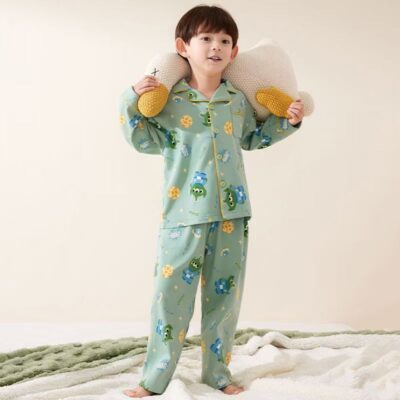 Spring autumn long sleeve boys cotton pajama set