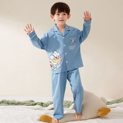 Spring autumn long sleeve boys cotton pajama set