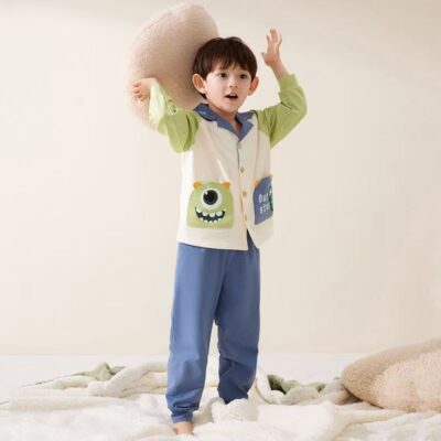 Spring autumn long sleeve boys cotton pajama set