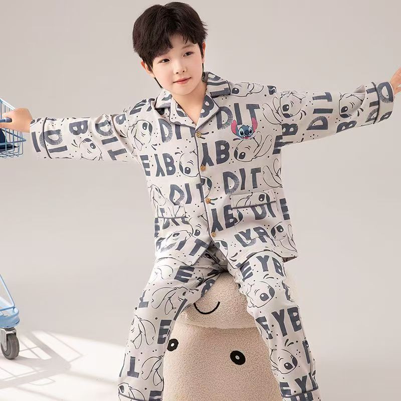 Cartoon Boys Cotton Pajamas Cardigan (7) Cartoon spring autumn cardigan boys cotton pajama set