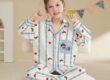 Spring autumn long sleeve cartoon girls cotton pajama set