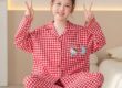 Cute cartoon long sleeve spring autumn girls cotton pajama set