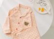 Long sleeve cardigan kids cotton pajama set