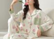 Casual homewear long sleeve spring autumn cotton pajamas