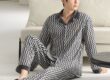 Autumn winter long sleeve casual homewear men cotton pajamas