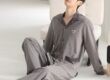 Best-selling spring autumn long sleeve loose fit men cotton pajamas