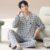 Long sleeve spring autumn minimal homewear men cotton pajamas
