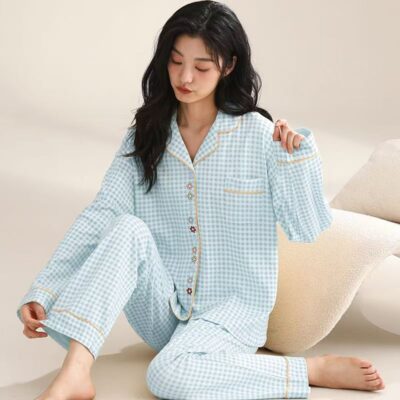 Premium autumn winter women cotton pajamas